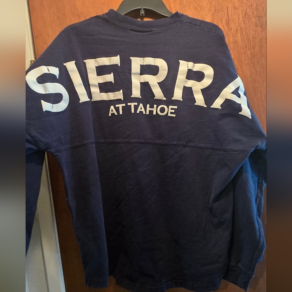 Sierra At Tahoe Spirit Activewear Navy Sweatshirt Jersey SzL - Picture 3 of 9
